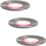 HOFTRONIC 3x Bari Smart Inbouwspots RGBWW IP65 Zilver - Silver