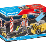 Playmobil - Trabajador De La Construcción Con Cortador De Bordes City Action