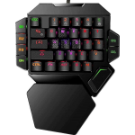 DrPhone MECHA1 - Mechanisch Draagbaar Mini Bedrade Gamingtoetsenbord met één hand - RGB-achtergrondverlichting - 35 toetsen – - Zwart