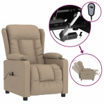 Vidaxl Fauteuil Verstelbaar Elektrisch Kunstleer Cappuccinokleurig - Bruin