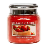 Village Candle Geurkaars Fresh Strawberries 7 Cm Wax/glas - Rood