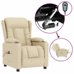 Vidaxl Fauteuil Verstelbaar Elektrisch Stof Crèmekleurig