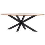 Giga Meubel Eettafel Ovaal 160cm - Naturel - Mangohout - Tafel Diamond - Bruin
