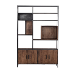 Giga Meubel Vakkenkast Mangohout - Naturel - 140x42x210cm - Kast Cube - Bruin