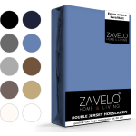 Slaaptextiel Zavelo Double Jersey Hoeslaken-lits-jumeaux (160x200 Cm) - Blauw