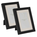Home & Styling 2x Stuks Kunststof Fotolijsten Geschikt Voor Een Foto Van 15 X 20 Cm - Fotolijsten - Zwart