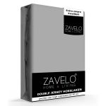 Slaaptextiel Zavelo Double Jersey Hoeslaken-lits-jumeaux (160x200 Cm) - Grijs