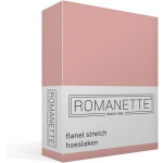 Romanette Flanellen Stretch Hoeslaken Poederrose-80/90/100 X 200/210/220 Cm - Roze