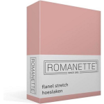 Romanette Flanellen Stretch Hoeslaken Poederrose-140/150 X 200/210/220 Cm - Roze