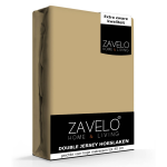 Slaaptextiel Zavelo Double Jersey Hoeslaken Taupe-1-persoons (90x200 Cm)