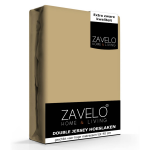 Slaaptextiel Zavelo Double Jersey Hoeslaken Taupe-1-persoons (90x220 Cm)