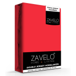 Slaaptextiel Zavelo Double Jersey Hoeslaken-lits-jumeaux (180x220 Cm) - Rood