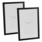 Home & Styling 2x Stuks Kunststof Fotolijsten Geschikt Voor Een Foto Van 20 X 30 Cm - Fotolijsten - Zwart