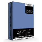 Slaaptextiel Zavelo Double Jersey Hoeslaken-lits-jumeaux (200x220 Cm) - Blauw