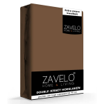 Slaaptextiel Zavelo Double Jersey Hoeslaken Bruin-1-persoons (90x200 Cm)