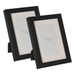 Home & Styling 2x Stuks Kunststof Fotolijsten Geschikt Voor Een Foto Van 10 X 15 Cm - Fotolijsten - Zwart