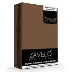 Slaaptextiel Zavelo Double Jersey Hoeslaken Bruin-1-persoons (90x220 Cm)