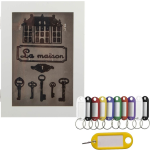 Houten Sleutelkastje Met 10x Stuks Sleutellabels - Wit La Maison - Sleutelkluisjes