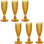 Vivalto Luxe Montreux Serie Champagneglazen Set 12x Stuks Amber Goud 180 Ml - Champagneglazen
