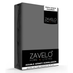 Slaaptextiel Zavelo Double Jersey Hoeslaken Antraciet-2-persoons (140x200 Cm) - Grijs