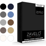 Slaaptextiel Zavelo Double Jersey Hoeslaken-lits-jumeaux (160x200 Cm) - Zwart