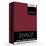 Slaaptextiel Zavelo Double Jersey Hoeslaken Bordeaux-1-persoons (90x200 Cm) - Rood