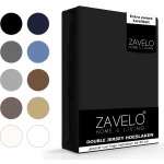 Slaaptextiel Zavelo Double Jersey Hoeslaken-lits-jumeaux (180x220 Cm) - Zwart