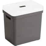 Sunware Opbergboxen/opbergmanden Taupe Bruin Van 25 Liter Kunststof Met Transparante Deksel - Opbergbox