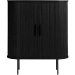 Giga Meubel Kast Eikenhout 40x100x118cm - Kast Nola - Zwart