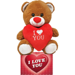 Donker Bruine Pluche Knuffelbeer 30 Cm Incl. Valentijnskaart I Love You - Knuffelberen