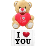 Lichte Pluche Knuffelbeer 20 Cm Incl. Valentijnskaart I Love You - Knuffelberen - Bruin
