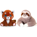 Keel Toys Pluche Knuffels Combi-set Dieren Luiaard En Rode Panda 25 Cm - Knuffeldier