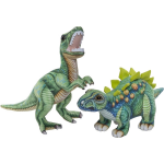 Pluche Knuffel Dinosaurussen Set T-rex 35 Cm En Stegosaurus 30 Cm - Knuffeldier - Groen