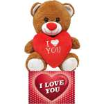 Donker Bruine Pluche Knuffelbeer 20 Cm Incl. Valentijnskaart I Love You - Knuffelberen