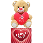 Lichte Pluche Knuffelbeer 20 Cm Incl. Valentijnskaart I Love You - Knuffelberen - Bruin