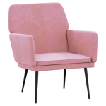 Vidaxl Fauteuil 62x79x79 Cm Fluweel - Roze