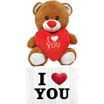 Donker Bruine Pluche Knuffelbeer 20 Cm Incl. Valentijnskaart I Love You - Knuffelberen