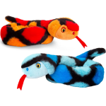 Keel Toys Pluche Knuffel Dieren Kleine Opgerolde Slangen En Blauw 65 Cm - Knuffeldier - Rood