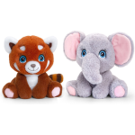 Keel Toys Pluche Knuffels Combi-set Dieren Rode Panda En Olifant 25 Cm - Knuffeldier