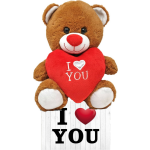 Donker Bruine Pluche Knuffelbeer 30 Cm Incl. Valentijnskaart I Love You - Knuffelberen