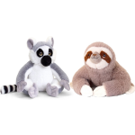 Keel Toys Pluche Knuffels Combi-set Dieren Luiaard En Maki Aapje 25 Cm - Knuffeldier