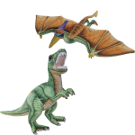 Pluche Knuffel Dinosaurussen Set T-rex 35 Cm En Pterosaurus 40 Cm - Knuffeldier - Groen