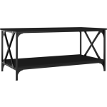 Vidaxl Salontafel 100x50x45 Cm Bewerkt Hout En Ijzer - Negro