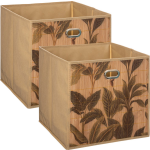 2x Stuks Opbergmand/kastmand 29 Liter Linnen/bamboe 31 X 31 X 31 Cm - Opbergmanden - Beige