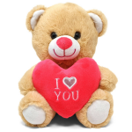 Lichte Pluche Knuffelbeer/teddybeer Met I Love You Hartje 20 Cm - Knuffelberen - Bruin