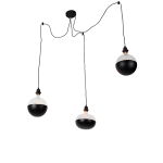 QAZQA Hanglamp 3-lichts incl. Kopspiegel dimbaar - Cava Luxe - Zwart