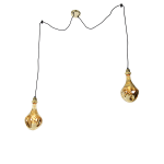 QAZQA Hanglamp 2-lichts incl. LED amber dimbaar - Cava Luxe - Goud