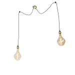 QAZQA Hanglamp goud 2-lichts incl. LED goud dimbaar - Cava Luxe - Oranje