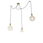 QAZQA Hanglamp goud 3-lichts incl. LED amber dimbaar - Cava Luxe - Oranje