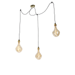 QAZQA Hanglamp goud 3-lichts incl. LED goud dimbaar - Cava Luxe - Oranje